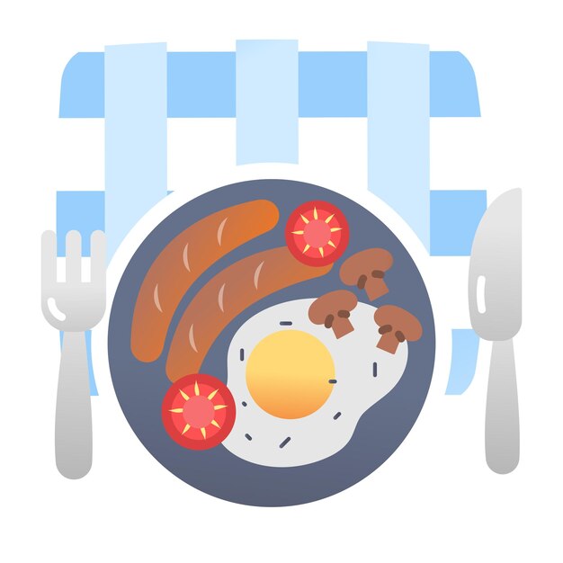 une assiette de nourriture avec une photo d'un petit déjeuner dessus