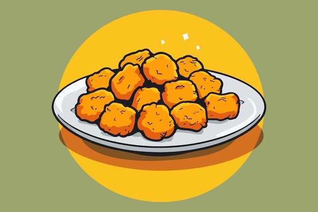 Vecteur une assiette de nuggets