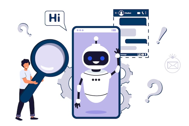 Vecteur assistant robot chatbot ai pour la correspondance des utilisateurs