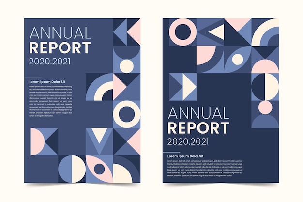 Vecteur assortiment de modèles de rapport annuel abstrait