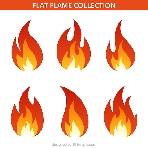 Assortiment de six flammes plates