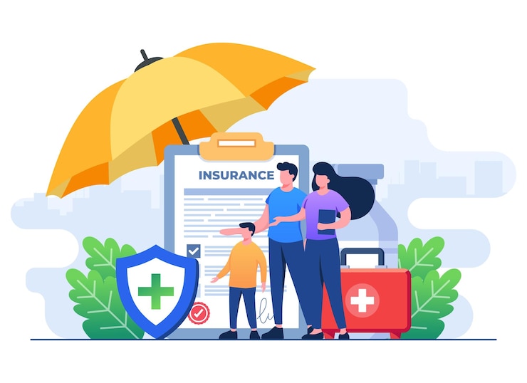 Vecteur assurance soins de santé
