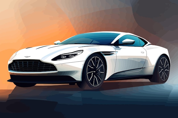 Vecteur aston martin db11 voiture de sport illustration vectorielle voiture de course automobile voiture de sport moderne véhicule de luxe course de vitesse