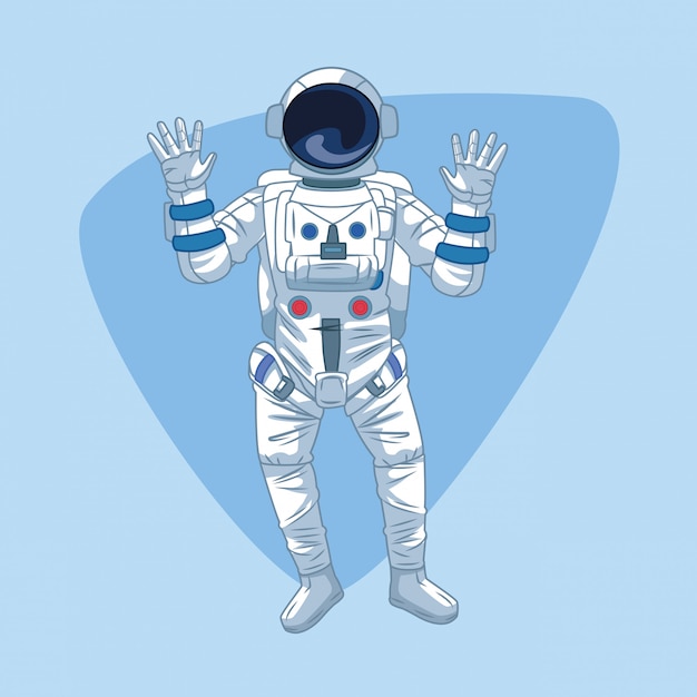 Vecteur astronaute sur bleu