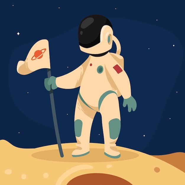 Astronaute Avec Drapeau