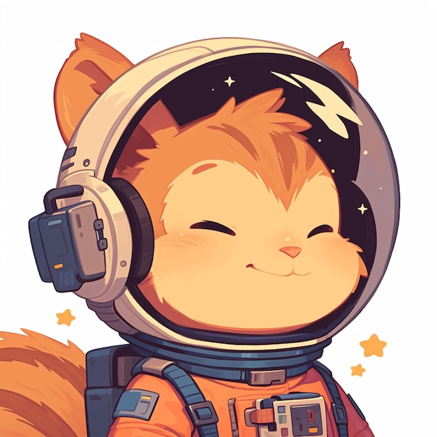 Vecteur un astronaute écureuil agile dans le style des dessins animés