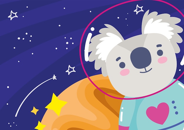 Vecteur astronaute koala de l'espace