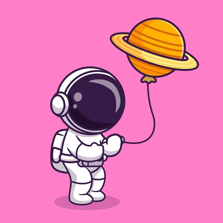 Vecteur astronaute mignon tenant planète ballon dessin animé icône vecteur illustration science technologie isolée