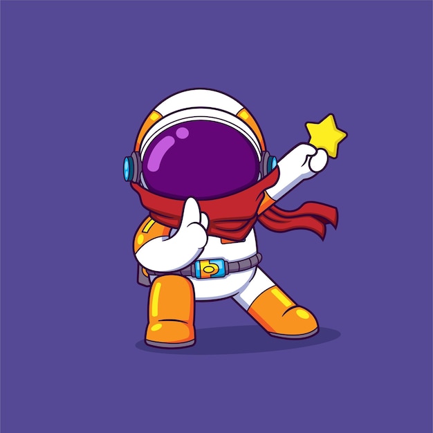 L'astronaute Ninja Pose Comme Un Ninja De L'ombre Tout En Apportant Un Shuriken étoile