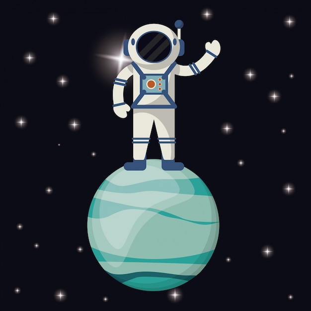 Astronaute à La Planète D'uranus