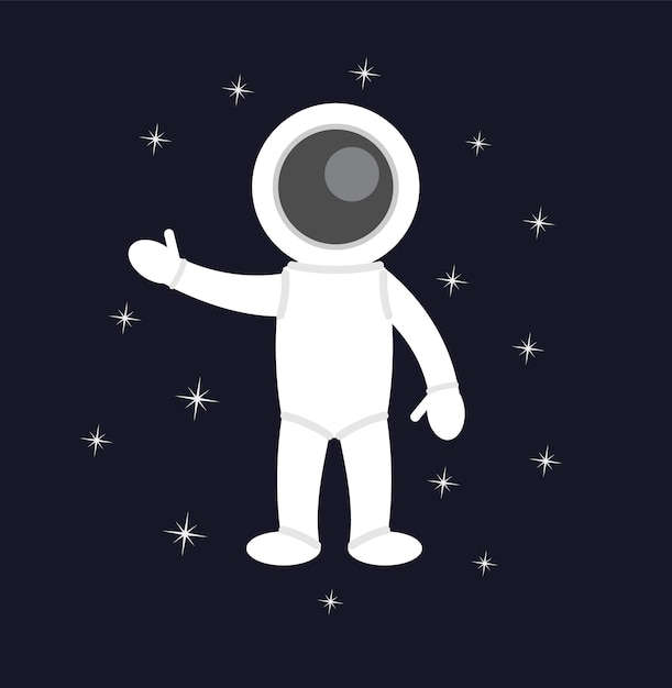 Astronaute Plat Vectoriel