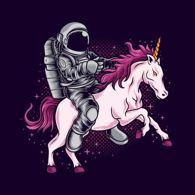 Astronaute ride licorne