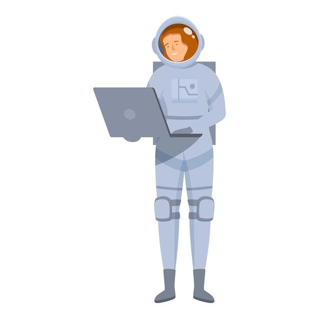 Un astronaute souriant travaillant sur un ordinateur portable explorant l'avenir de la technologie dans l'exploration spatiale