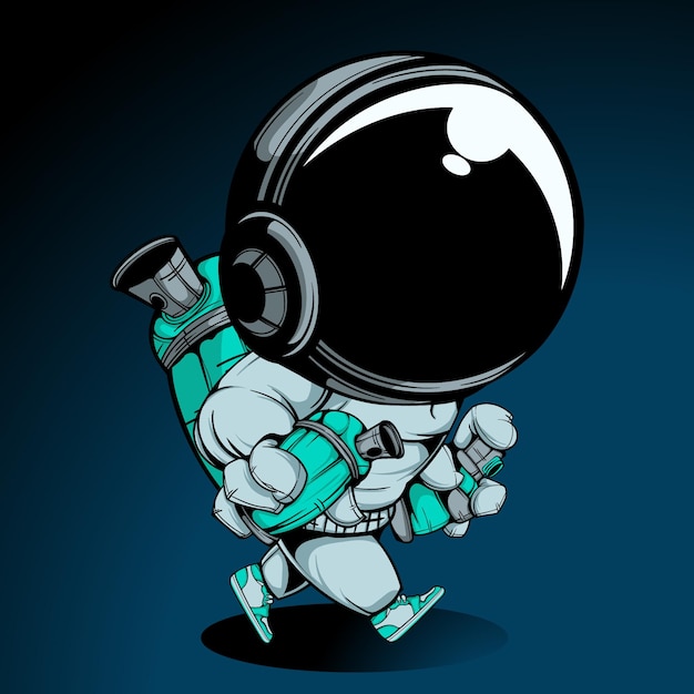 L'ASTRONAUTE AVEC SPRAY CAN ILLUSTRATION