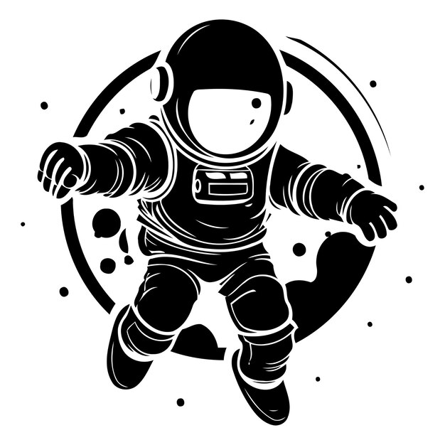 Astronaute Volant Dans L'espace Illustration Vectorielle Pour Votre Conception