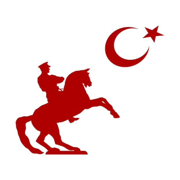 Ataturk Ride Cheval Et Drapeau De La Dinde