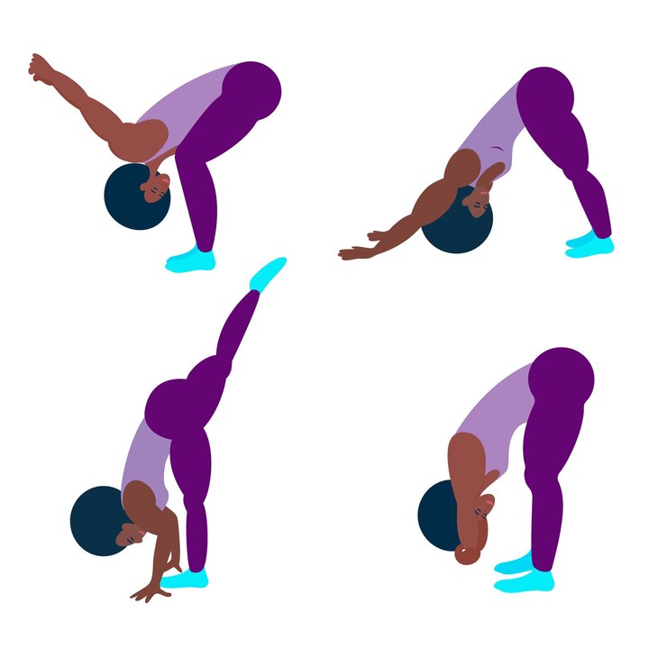 Vecteur un athlète noir fait du yoga ou du fitness. illustration vectorielle