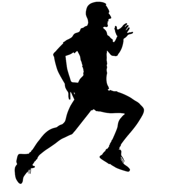 Vecteur athlète sur les silhouettes de course à pied illustration vectorielle