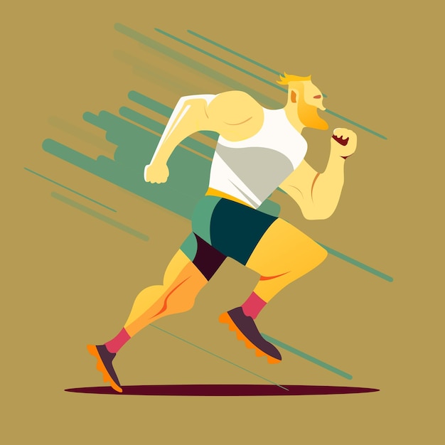 Athletis homme courir illustration plate