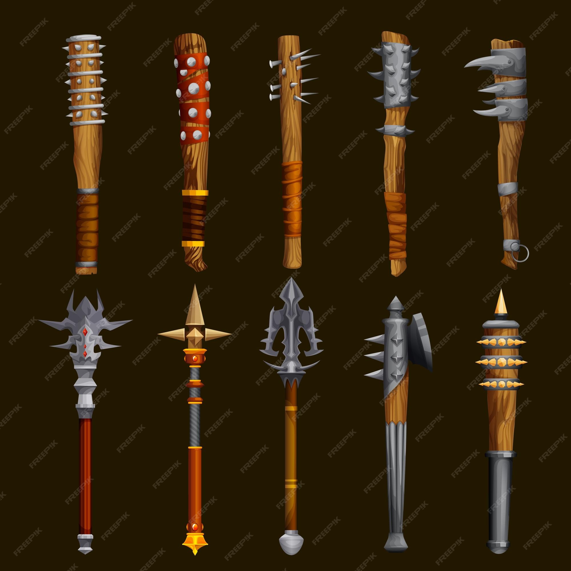 Atout De Jeu D arme De Masse De Club M di val Fantastique Vecteur Premium atout-de-jeu-d-arme-de-masse-de-club-m-di-val-fantastique-vecteur-premium