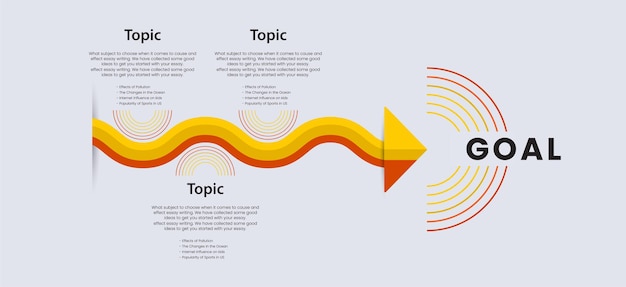 Vecteur atteindre la flèche étapes vers l'objectif opportunité et réussite conception de modèles d'infographies