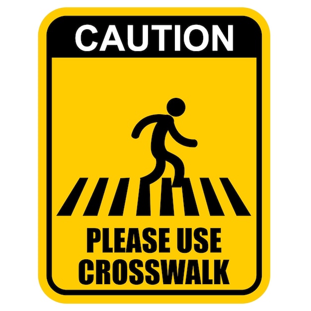 Attention Veuillez Utiliser Crosswalk Sticker Vector