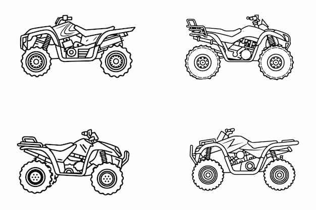 Vecteur atvs définit une illustration vectorielle sur fond blanc