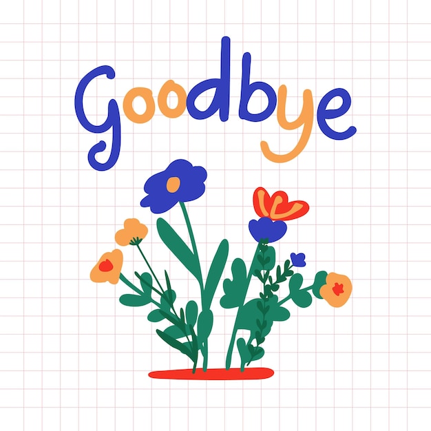 Vecteur au revoir illustration florale