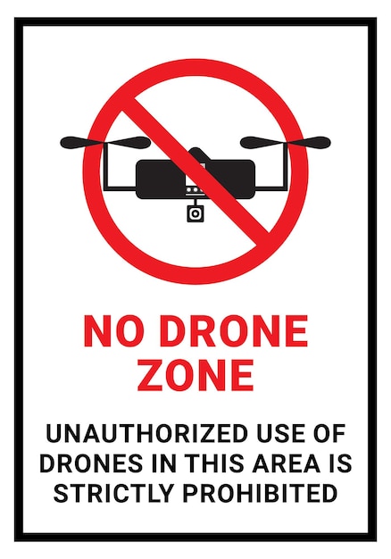 Aucun Signe De Zone De Drone Avec Un Cercle Rouge Et Un Cercle Rouge Indiquant Qu'il N'y A Pas De Zone De Drone.