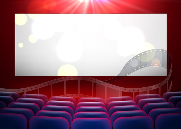 Vecteur auditorium de cinéma réaliste avec fauteuils