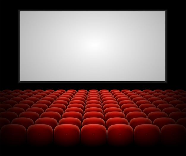 Vecteur auditorium de cinéma avec sièges rouges