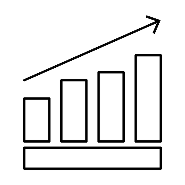 Vecteur augmenter l'icône de la ligne du graphique