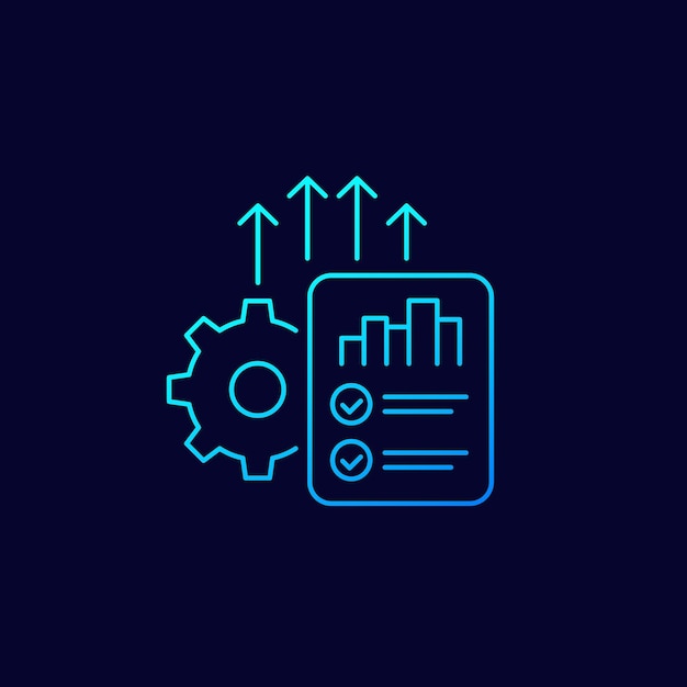 Augmenter L'icône De Vecteur Linéaire De Productivité
