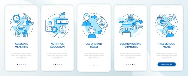 Augmenter la participation au déjeuner scolaire sur l'écran bleu de l'application mobile d'intégration