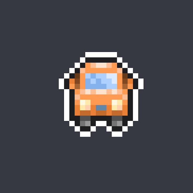 Autobus scolaire dans un style pixel art