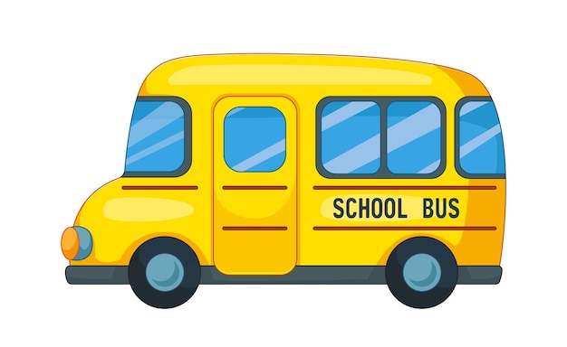 Autobus Scolaire Jaune Transport Américain Pour L'école Et La Maternelle Illustration Vectorielle En Dessin Animé