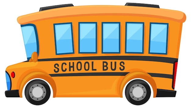 Vecteur autobus scolaire mignon simple sur fond blanc
