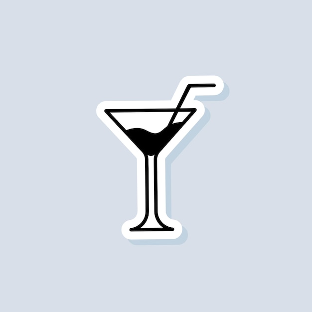 Autocollant De Boisson Et De Champagne, Logo, Icône. Vecteur. Cocktails Alcoolisés. Icône De Cocktail. Vecteur Sur Fond Isolé. Eps 10