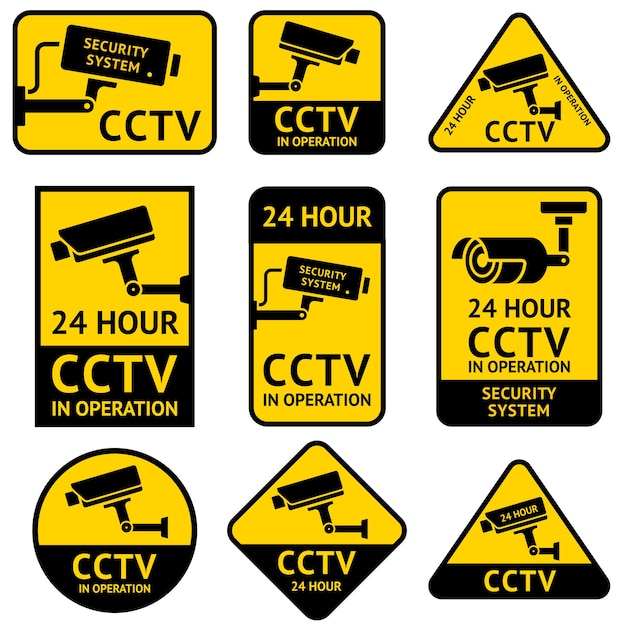 Autocollant de caméra de sécurité de surveillance vidéo CCTV