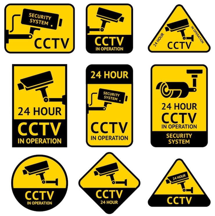 Autocollant de caméra de sécurité de surveillance vidéo CCTV