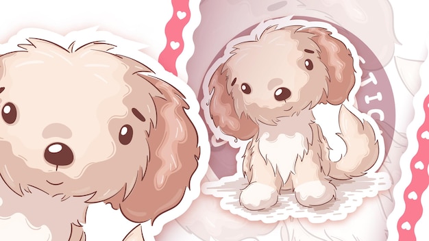 Autocollant De Chien Animal Personnage De Dessin Animé Drôle