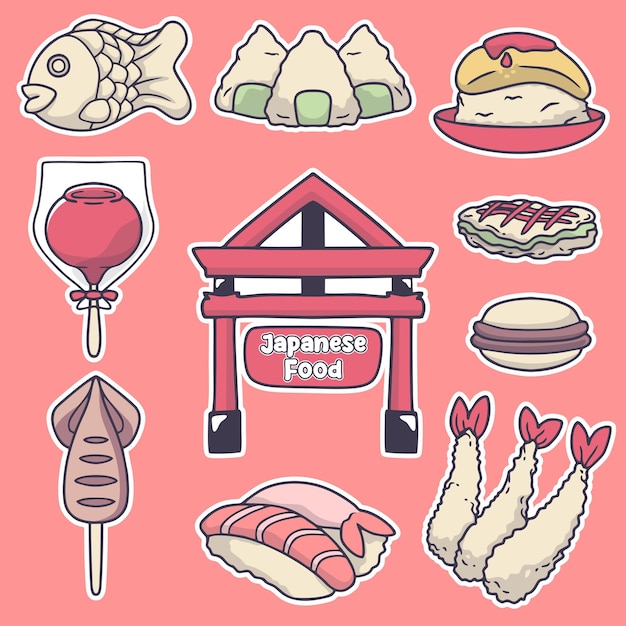 Un autocollant de cuisine japonaise