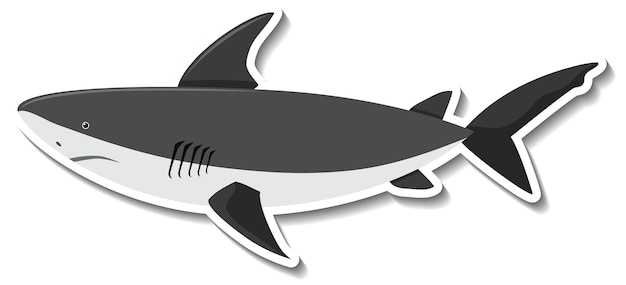 Un Autocollant De Dessin Animé D'animal Marin De Requin