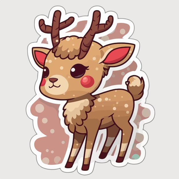 Autocollant de dessin animé de cerf de Noël Autocollants de personnage de renne de Noël Collection d'hiver