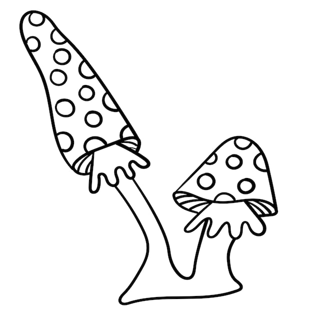 Autocollant Doodle Champignons Vénéneux Et Non Comestibles