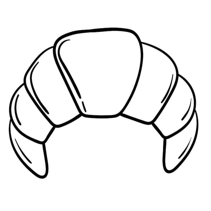 Vecteur autocollant doodle avec croissant français