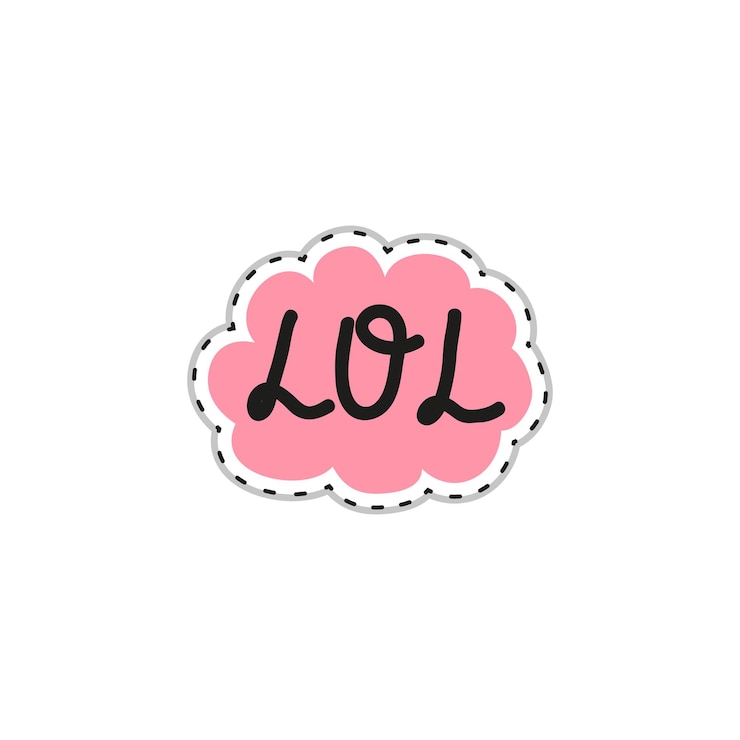 Vecteur autocollant doodle avec texte lol