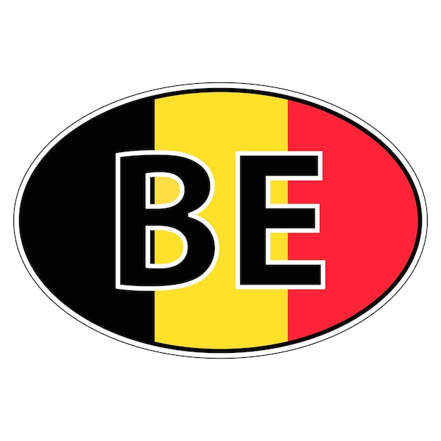 Vecteur autocollant sur drapeau de voiture royaume belgique