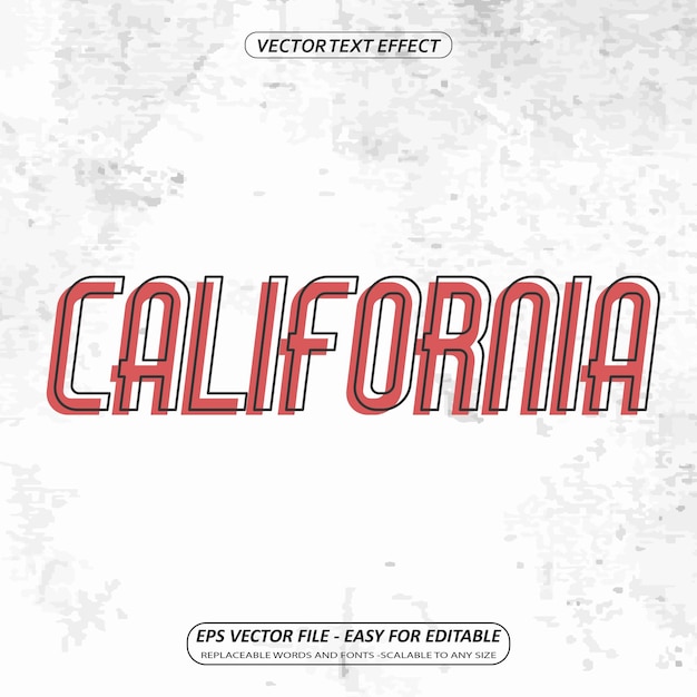 Autocollant D'effet De Texte Modifiable Rétro Audacieux Simple Et Moderne De Californie