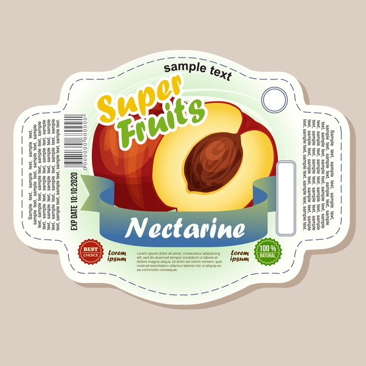 autocollant d&#39;étiquette de nectarine
